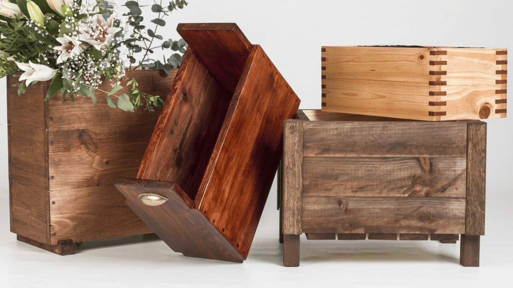Wooden planter boxes